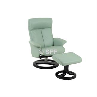 Geneva Leather Relax Chair Blue